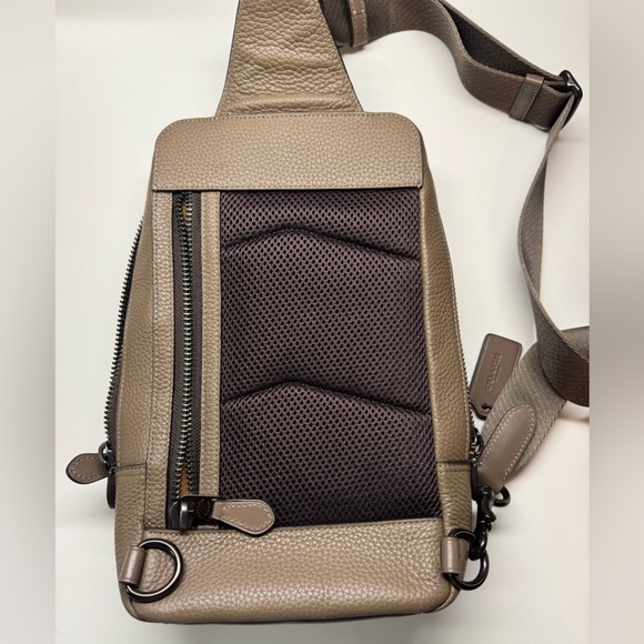 Coach I Men’s Gotham Pack I Leather Shoulder Bag I Dark Stone C5331 NWT - Picture 11 of 12